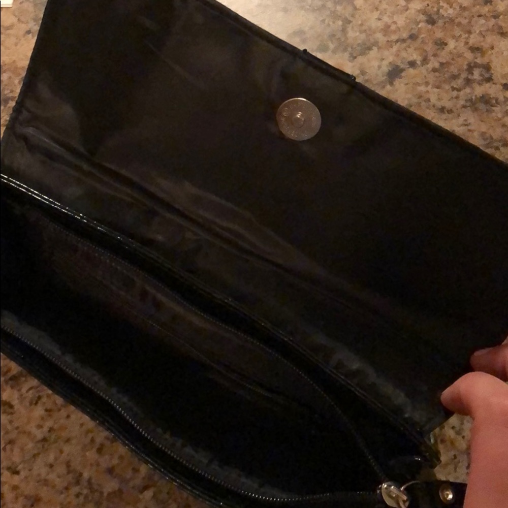 Black Faux Snake Skin Clutch - Picture 2 of 2